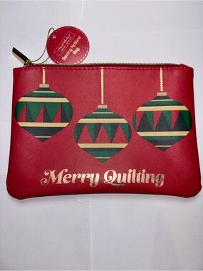 Moda “Merry Quilting” Red Zip Pouch
